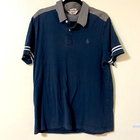 Penguin men’s polo shirt. Collar and sleeve detail. Classic for size XL - Picture 1 of 5